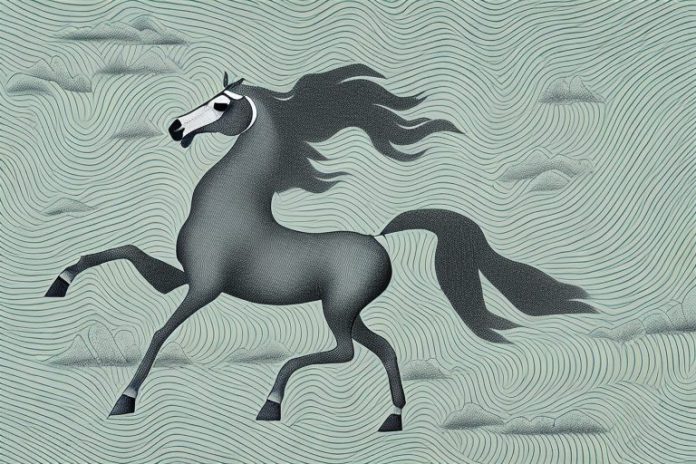 A hackney horse galloping through the countryside of kwa zulu natal