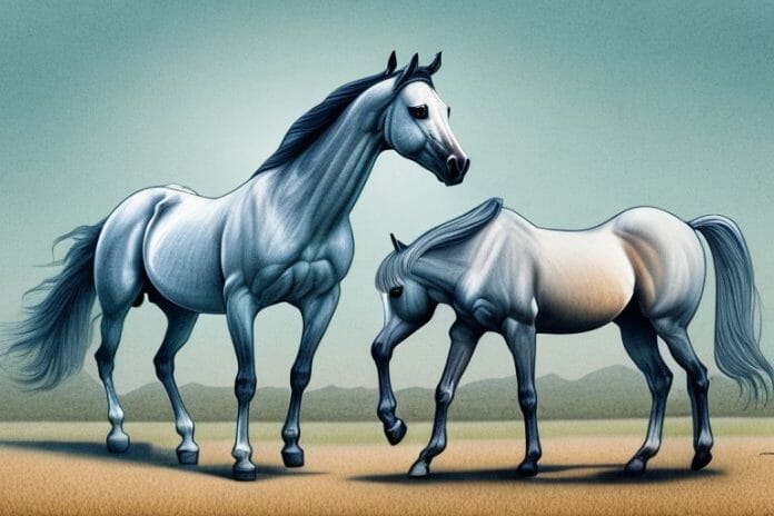 An arabian horse in a rural south african landscape