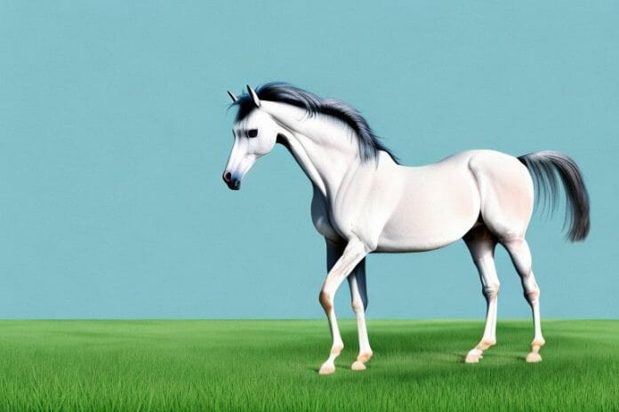 An arabian horse in a field in kempton park