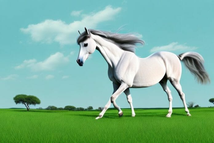 An arabian horse in a grassy field in modimolle