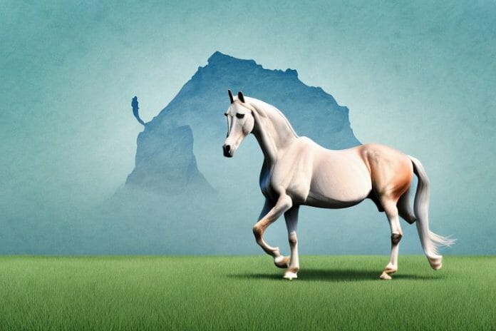 An arabian horse in a field in delmas