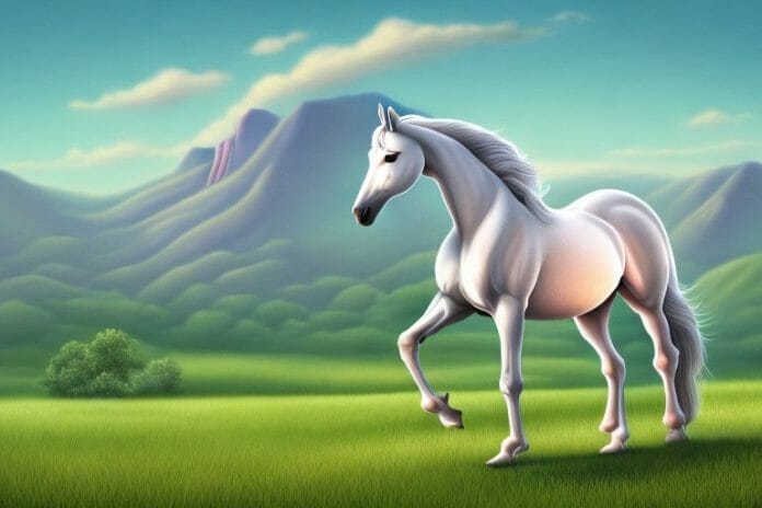 An arabian horse in a field
