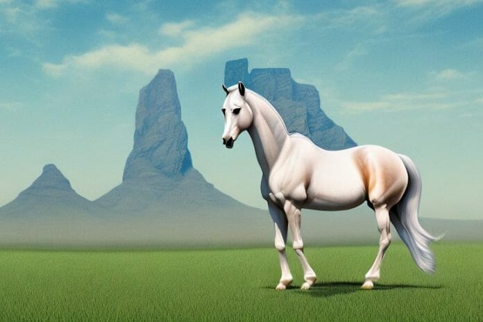 An arabian horse in a field in lydenburg