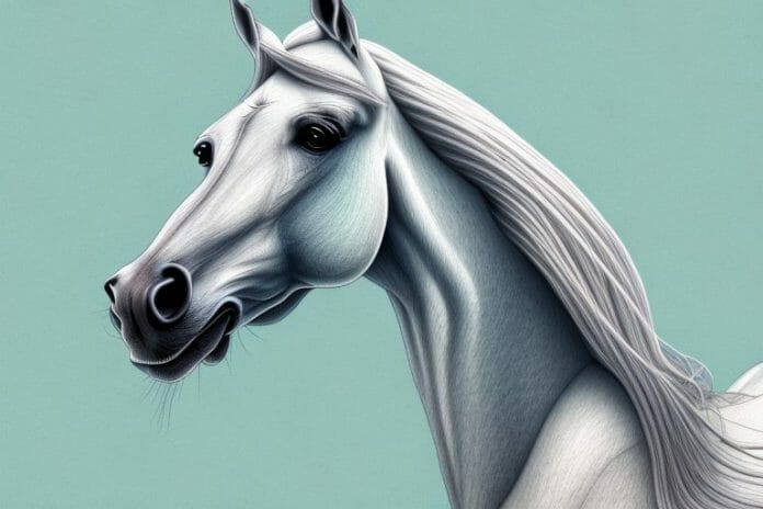 A majestic arabian horse in a rural south african landscape
