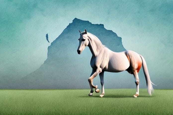 An arabian horse in a field in de aar