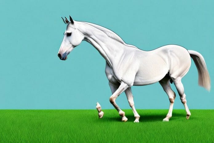 An arabian horse in a grassy field in potchefstroom