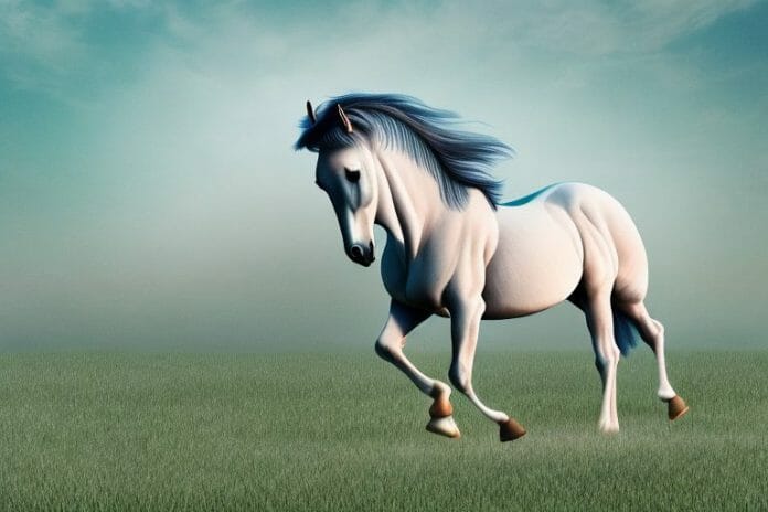 An arabian horse in a field in lichtenburg