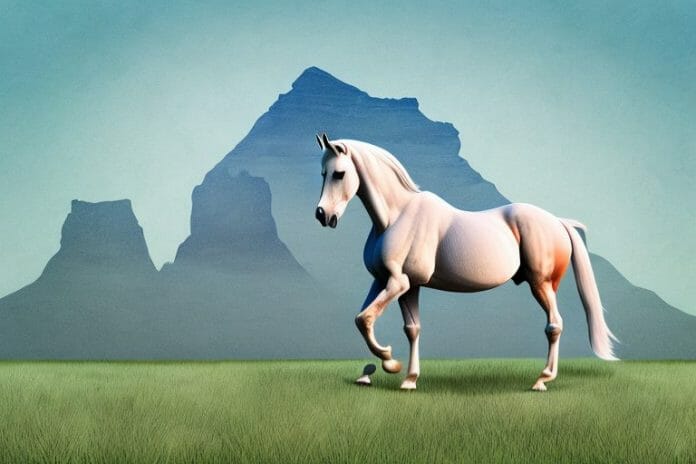 An arabian horse in a field in mogwase
