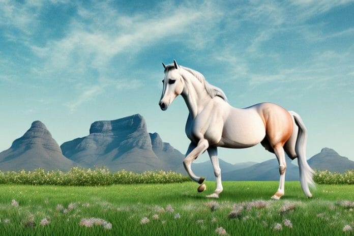 An arabian horse in a field in stellenbosch