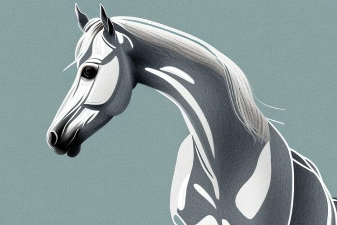 An arabian horse in a rural setting in george