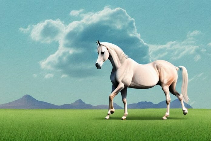 An arabian horse in a field in worcester