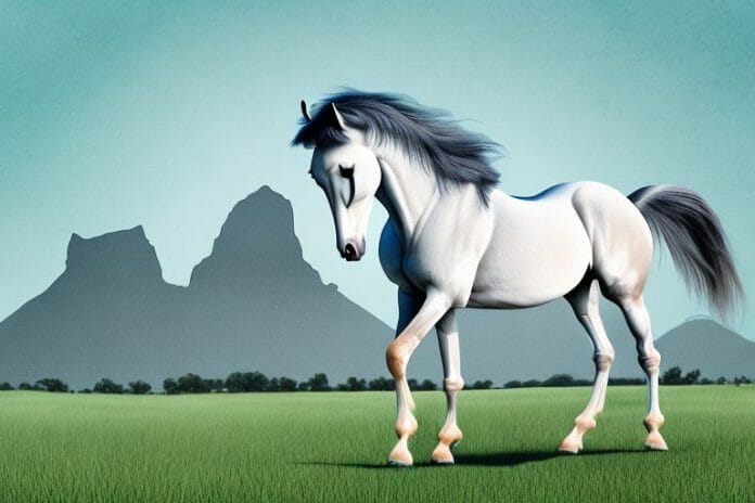 An arabian horse in a field in paarl
