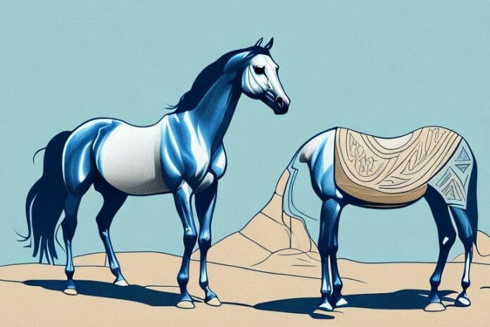 An arabian horse in the landscape of mossel bay