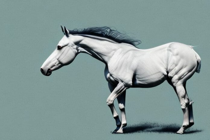 A thoroughbred horse in a field in botshabelo