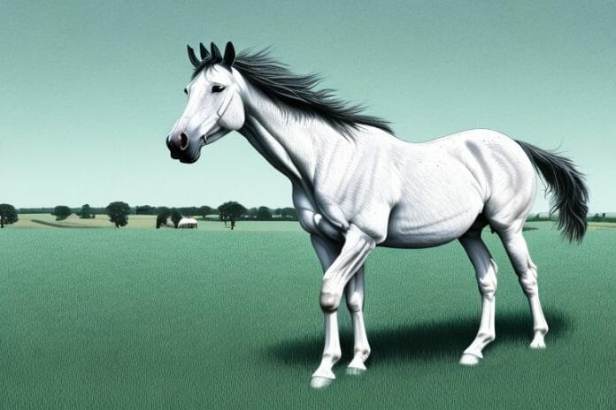 A thoroughbred horse in a field in bethlehem