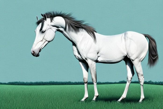 A thoroughbred horse in a field in ficksburg