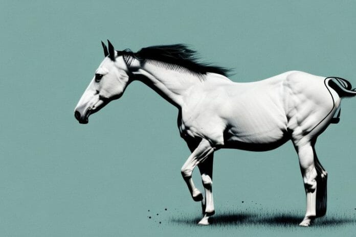 A thoroughbred horse in a field in soweto