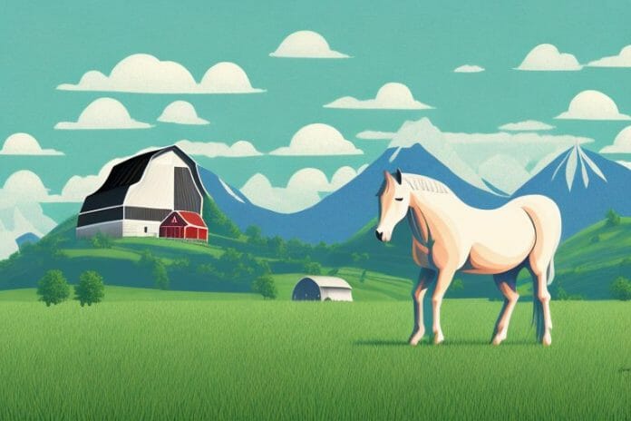 A horse in a field