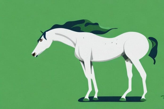 A thoroughbred horse in a lush