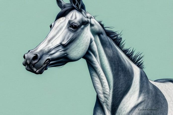 A thoroughbred horse in a rural south african landscape