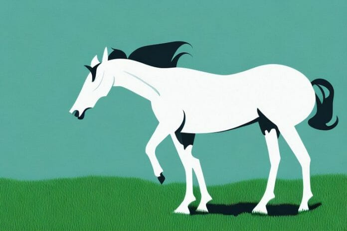 A thoroughbred horse in a grassy field in the northern cape