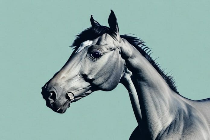 A thoroughbred horse in a field in de aar