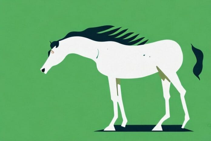 A thoroughbred horse in a lush