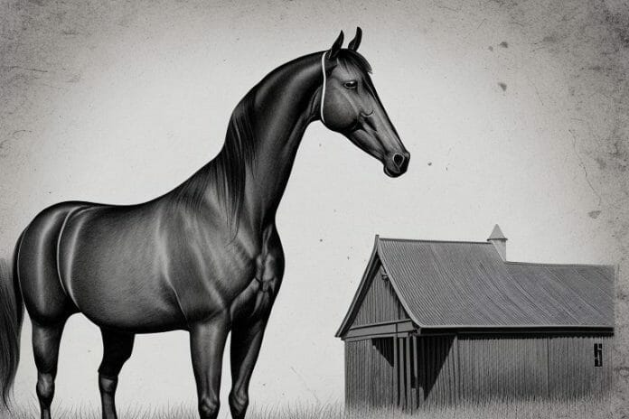A morgan horse in a rural setting in newcastle