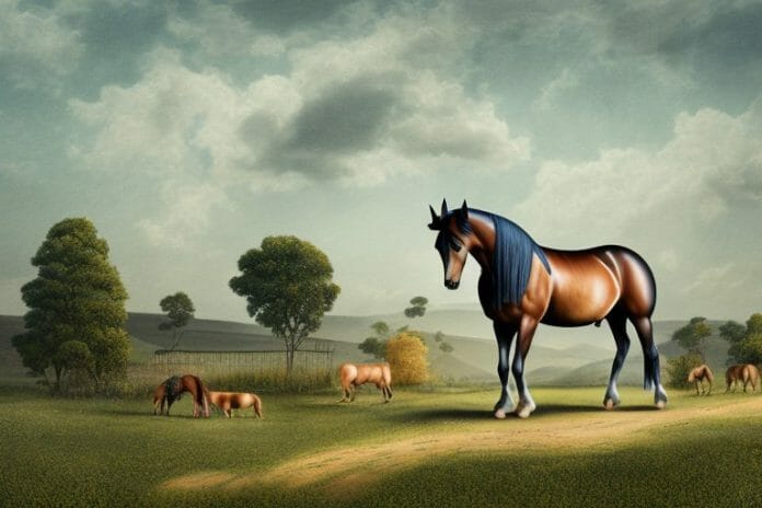 A morgan horse in a rural landscape in pietermaritzburg