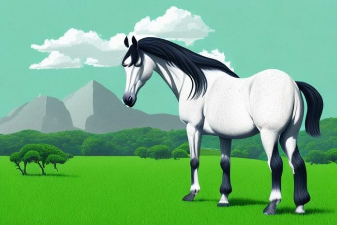 A majestic morgan horse standing in a lush green field in ladysmith