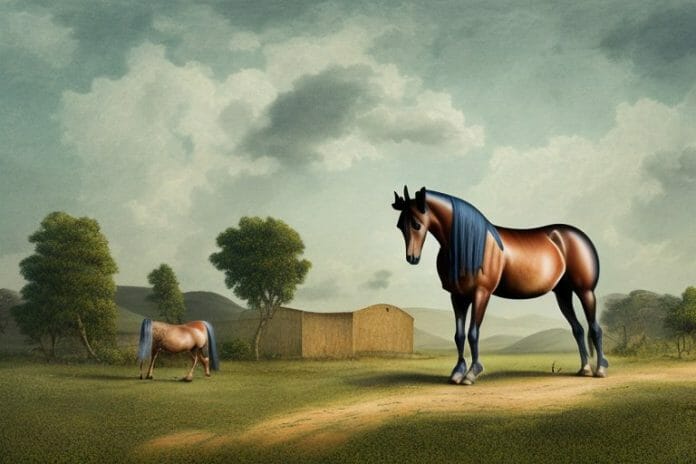 A morgan horse in a rural landscape in empangeni