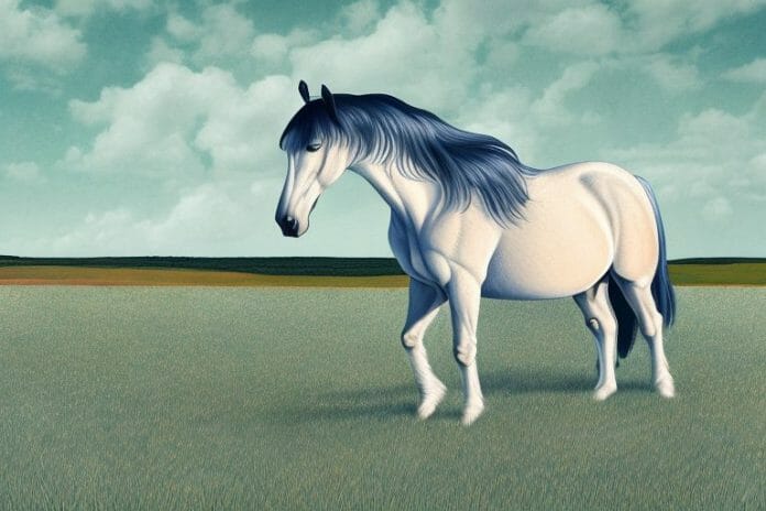 A morgan horse in a field in jeffreys bay