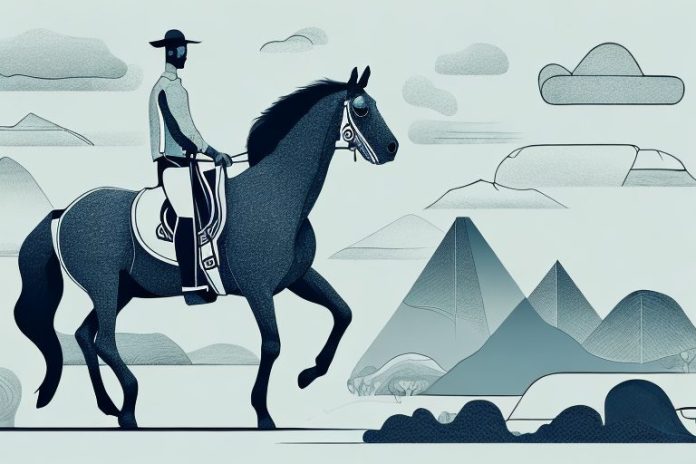 A horse and rider in a scenic landscape in port shepstone