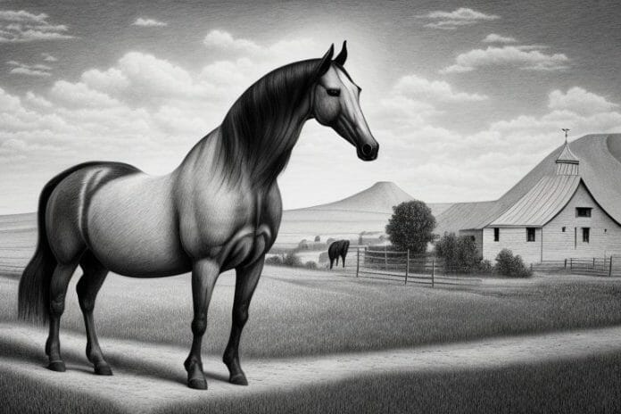 A morgan horse in a rural setting in the free state