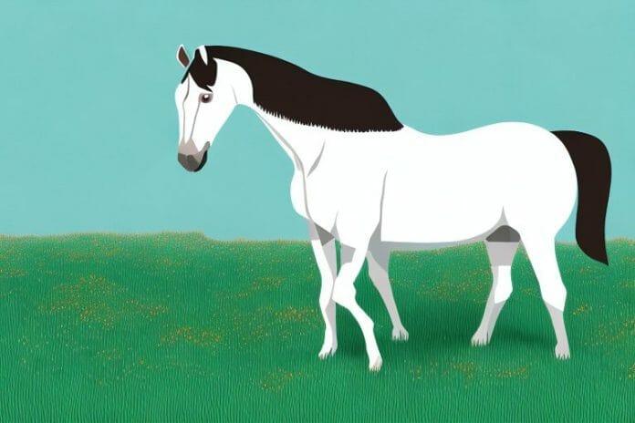 A morgan horse standing in a grassy field in gauteng