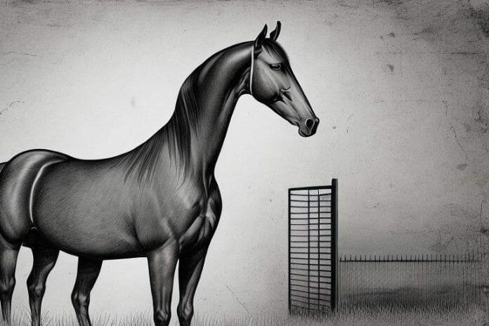 A morgan horse in a rural setting in vanderbijlpark