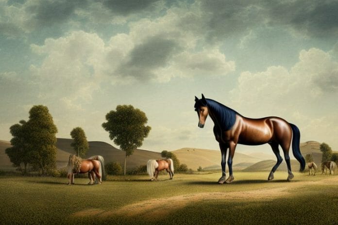 A morgan horse in a rural landscape in vereeniging