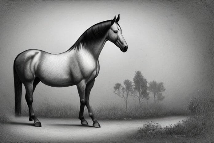 A morgan horse in a rural setting in louis trichardt