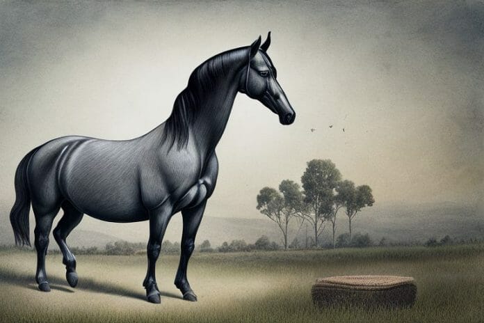 A morgan horse in a rural setting in ermelo