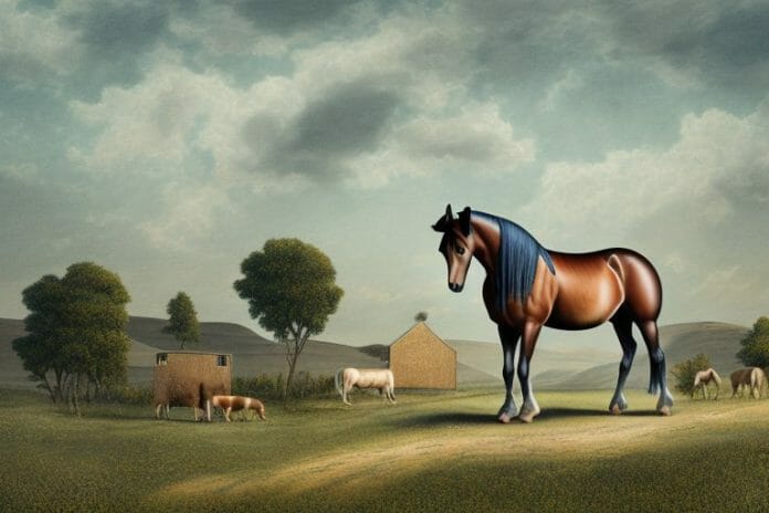 A morgan horse in a rural landscape in hazyview