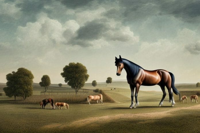 A morgan horse in a rural landscape in standerton