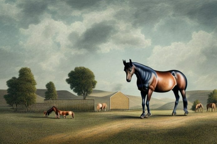 A morgan horse in a rural landscape in klerksdorp