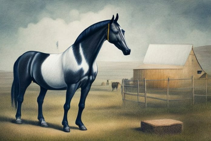 A morgan horse in a rural setting in worcester
