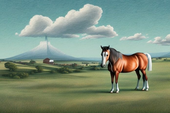 A kentucky mountain saddle horse in a rural setting in margate