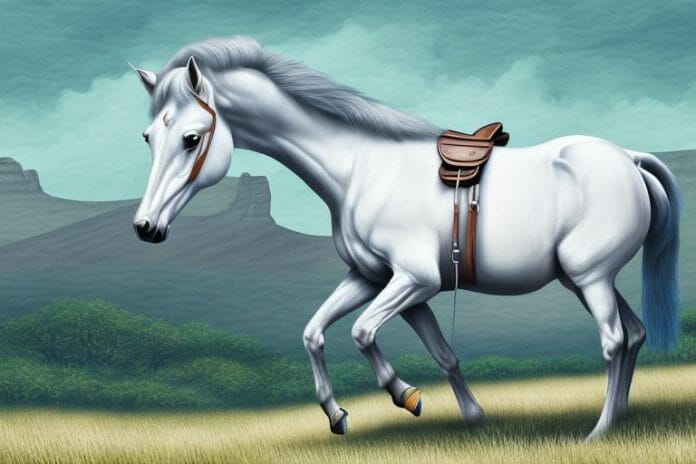 A kentucky mountain saddle horse in its natural environment in the eastern cape