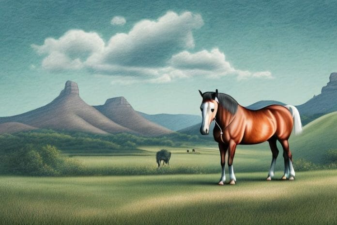 A kentucky mountain saddle horse in a rural setting in port elizabeth