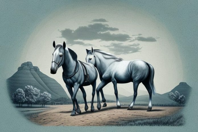 A kentucky mountain saddle horse in a rural south african setting