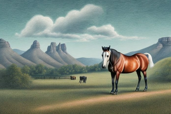 A kentucky mountain saddle horse in a rural setting in port alfred