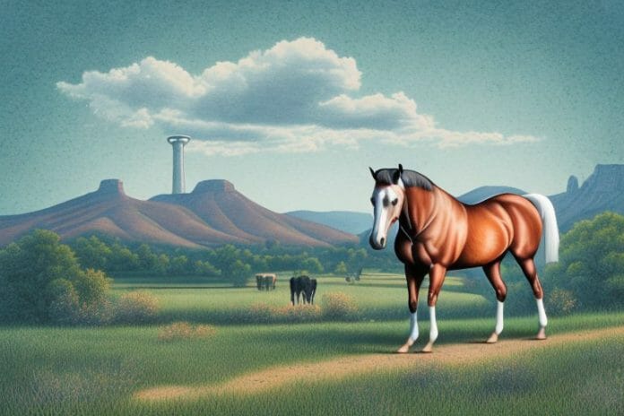 A kentucky mountain saddle horse in a rural setting in bloemfontein