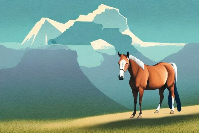 A kentucky mountain saddle horse in a south african landscape